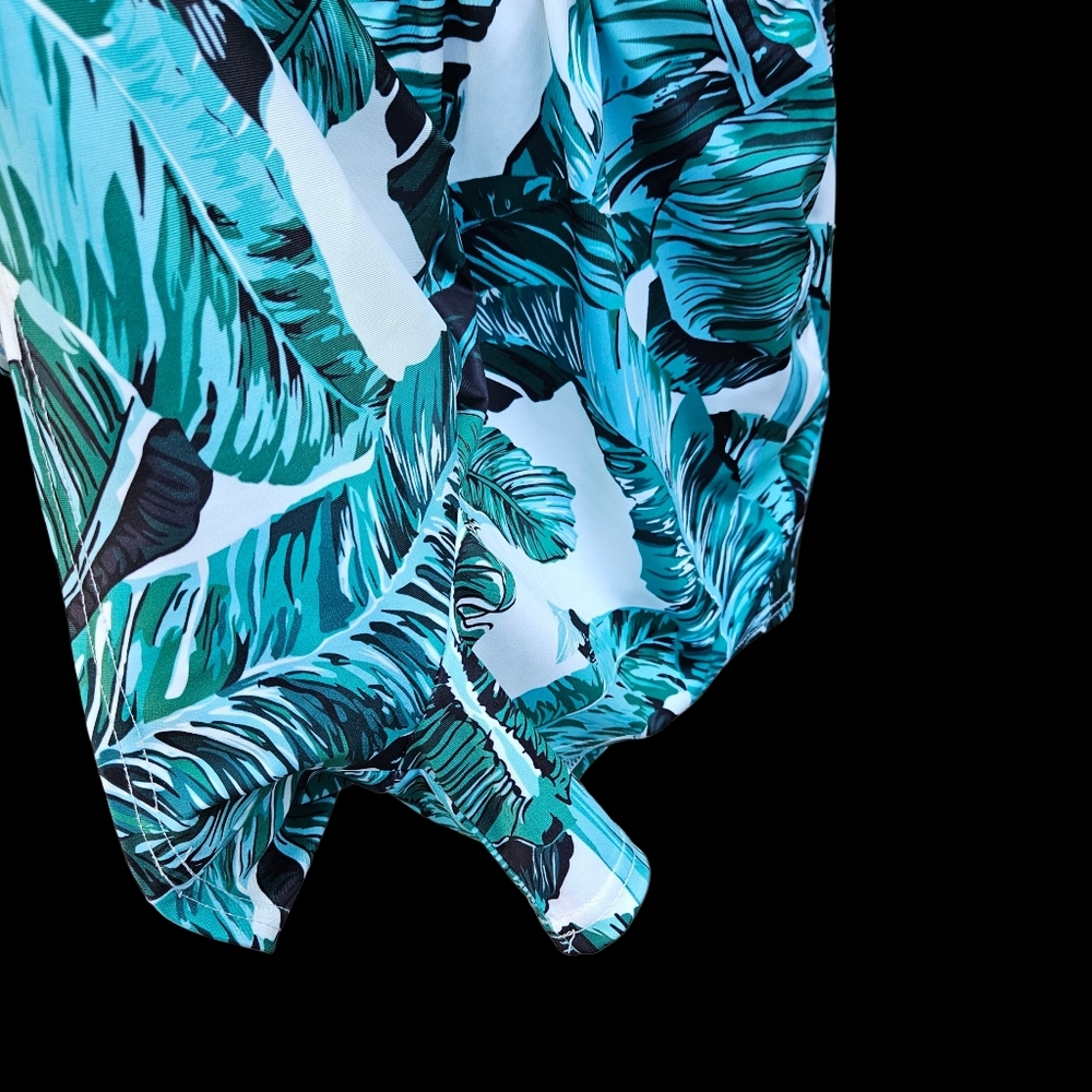 Tropical Leaf Print Kimono Size L - Picture 7 of 15